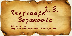 Krstivoje Božanović vizit kartica